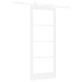 Porte Coulissante  avec Ensemble Quincaillerie 'ORKDAL'Bois Massif & Verre Blanc