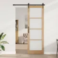 Porte intérieure avec verre "ORKDAL" 78x232x4 cm en bois massif de pin