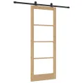 Porte Coulissante  avec Kit de Quincaillerie 'ORKDAL'Bois Massif & Verre
