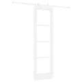 Porte coulissante  avec quincaillerie 'ORKDAL'en bois massif blanc et en verre