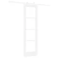 Porte coulissante  avec quincaillerie 'ORKDAL'en bois massif blanc et en verre