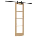 Porte coulissante  avec matériel "ORKDAL" en bois massif et verre