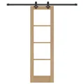Porte coulissante  avec matériel "ORKDAL" en bois massif et verre