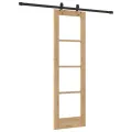 Porte coulissante  avec matériel "ORKDAL" en bois massif et verre