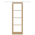 Porte coulissante  avec set de matériel 78x232 cm en bois massif de pin
