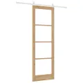 Porte coulissante  avec set de matériel 78x232 cm en bois massif de pin
