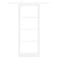 Set de porte coulissante  avec matériel blanc 93x232 cm bois massif pin