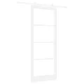 Set de porte coulissante  avec matériel blanc 93x232 cm bois massif pin