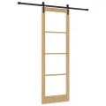 Porte coulissante  avec kit de quincaillerie 'ORKDAL'en bois massif et verre