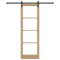 Porte coulissante  avec kit de quincaillerie 'ORKDAL'en bois massif et verre