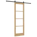 Porte coulissante  avec kit de quincaillerie 'ORKDAL'en bois massif et verre