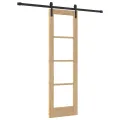 Porte coulissante  avec quincaillerie 'ORKDAL', en bois massif et verre
