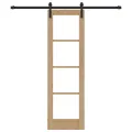 Porte coulissante  avec quincaillerie 'ORKDAL', en bois massif et verre