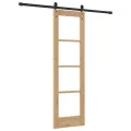 Porte coulissante  avec quincaillerie 'ORKDAL', en bois massif et verre