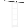 Porte coulissante  avec quincaillerie 'ORKDAL'Bois massif blanc & Verre