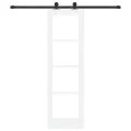 Porte coulissante  avec quincaillerie 'ORKDAL'Bois massif blanc & Verre