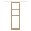 Porte coulissante  avec kit de quincaillerie 'ORKDAL'Bois massif & Verre