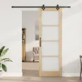 Porte coulissante  avec quincaillerie 'ORKDAL'en bois massif et verre