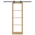 Porte coulissante  avec quincaillerie 'ORKDAL'en bois massif et verre
