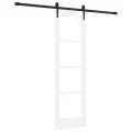 Porte Coulissante  avec Ensemble de Matériel Blanc 61x198,5 cm Bois Massif Pin