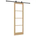 Porte Coulissante  avec Set de Quincaillerie 'ORKDAL'Bois Massif & Verre