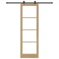 Porte Coulissante  avec Set de Quincaillerie 'ORKDAL'Bois Massif & Verre