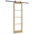 Porte Coulissante  avec Set de Quincaillerie 'ORKDAL'Bois Massif & Verre