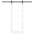 Porte coulissante  avec matériel blanc 83x211 cm bois massif en pin