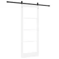 Porte coulissante  avec matériel blanc 83x211 cm bois massif en pin