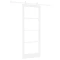 Porte coulissante  avec quincaillerie 'ORKDAL'Blanc en bois massif et verre
