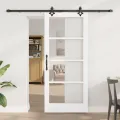 Porte coulissante  avec quincaillerie blanche 86x198,5 cm en bois massif de pin