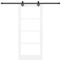 Porte coulissante  avec quincaillerie blanche 86x198,5 cm en bois massif de pin
