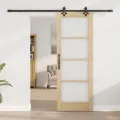 Porte Coulissante  avec Matériel 73,5x198,5 cm Bois Massif Pin