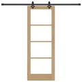 Porte Coulissante  avec Matériel 73,5x198,5 cm Bois Massif Pin