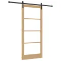 Porte Coulissante  avec Quincaillerie 'ORKDAL'en Bois Massif & Verre