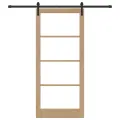 Porte Coulissante  avec Quincaillerie 'ORKDAL'en Bois Massif & Verre