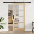 Porte coulissante  avec kit matériel 'ORKDAL'Bois massif et verre