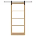 Porte coulissante  avec kit de quincaillerie 'ORKDAL'Bois massif et verre