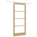 Porte Coulissante  avec Matériel 'ORKDAL'en Bois Massif & Verre