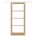 Porte Coulissante  avec Matériel 'ORKDAL'en Bois Massif & Verre