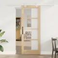 Porte coulissante  avec matériel compris 78x202 cm en bois massif de pin