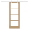 Porte coulissante  avec matériel compris 78x202 cm en bois massif de pin