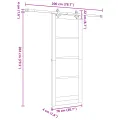 Porte coulissante  avec matériel compris 78x202 cm en bois massif de pin
