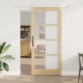 Porte coulissante  avec kit de quincaillerie 93x211 cm en pin massif