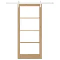 Porte coulissante  avec kit de quincaillerie 93x211 cm en pin massif