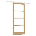 Porte coulissante  avec kit de quincaillerie 93x211 cm en pin massif