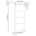 Porte coulissante  avec kit de quincaillerie 93x211 cm en pin massif