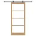 Porte Coulissante  avec Quincaillerie 'ORKDAL'en Bois Massif et Verre
