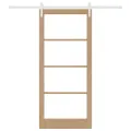 Porte glissante  avec quincaillerie 'ORKDAL'Bois massif et verre