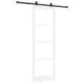 Porte Coulissante  avec Quincaillerie 'ORKDAL'Bois Solide Blanc & Verre